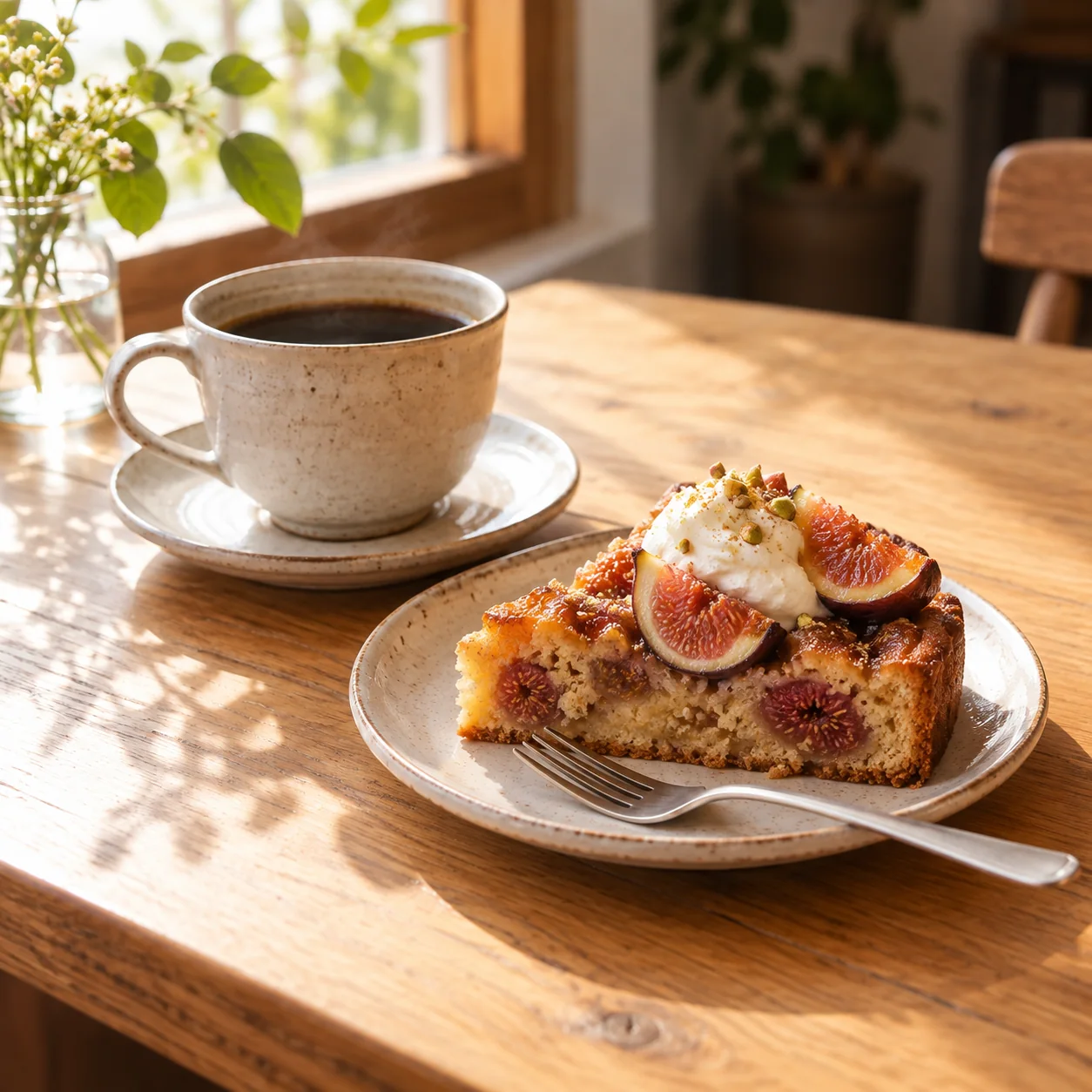 いちじくとクリームの季節のケーキ