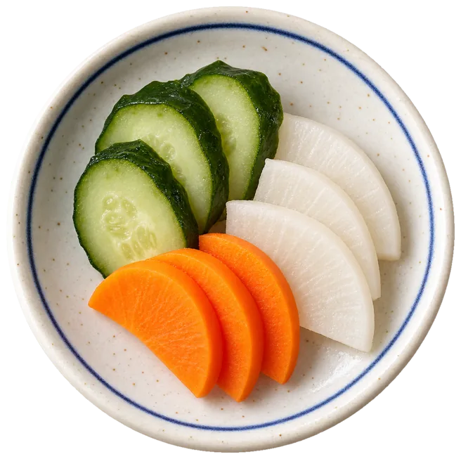 豆皿に盛ったぬか漬け